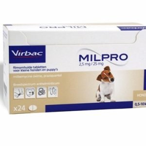 Virbac Milpro Kleine honden en puppies 24 tabletten