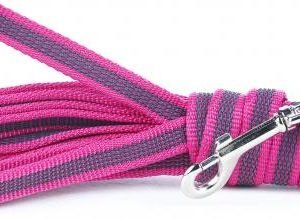 Lange lijn hond - Antislip - 14mm x 7,5m - Roze