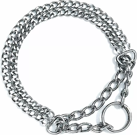 Dubbele ketting met stop - Kleine schakel - Verchroomd 1 Dubbele ketting met stop - Kleine schakel - Verchroomd