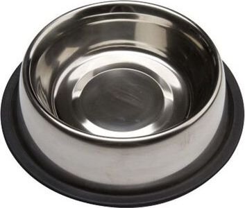 Eet-drinkbak met antislip rand - RVS 1 Eet-drinkbak met antislip rand - RVS