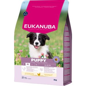 Eukanuba Puppy Medium kip hondenvoer 3 x 3 kg 1 Eukanuba Puppy Medium kip hondenvoer 3 x 3 kg