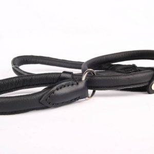 Leren retrieverlijn 120 & 180 cm (met dubbele stop)